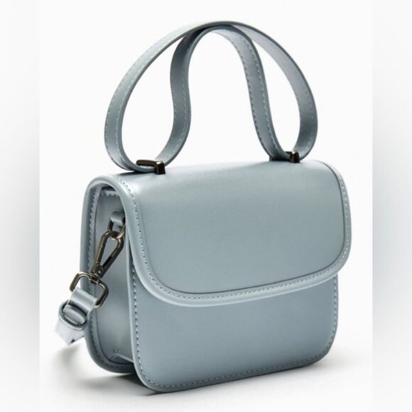Zara Handbags - Zara Blue Minimalist Shoulder Small Crossbody Mini Bag